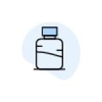 Sedation dentistry icon showing a medication bottle for anxiety-free dental treatment.