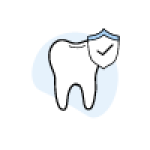 Tooth icon with checkmark symbol representing quality dental care.